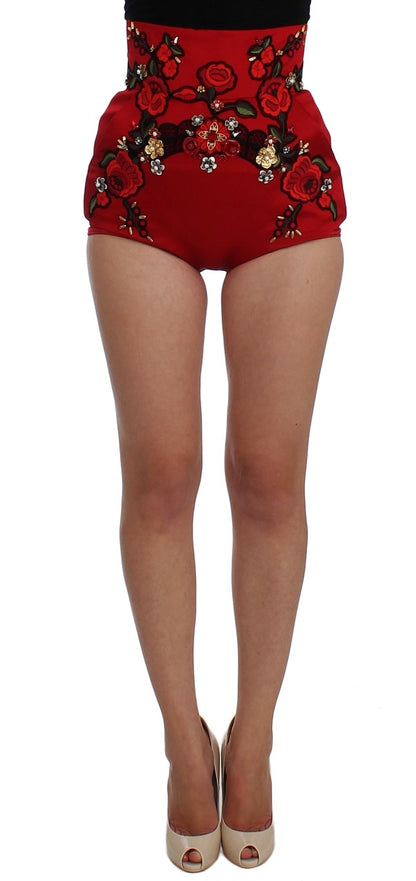 Dolce &amp; Gabbana Enchanted Sicily Crystal-Embellished Silk Shorts