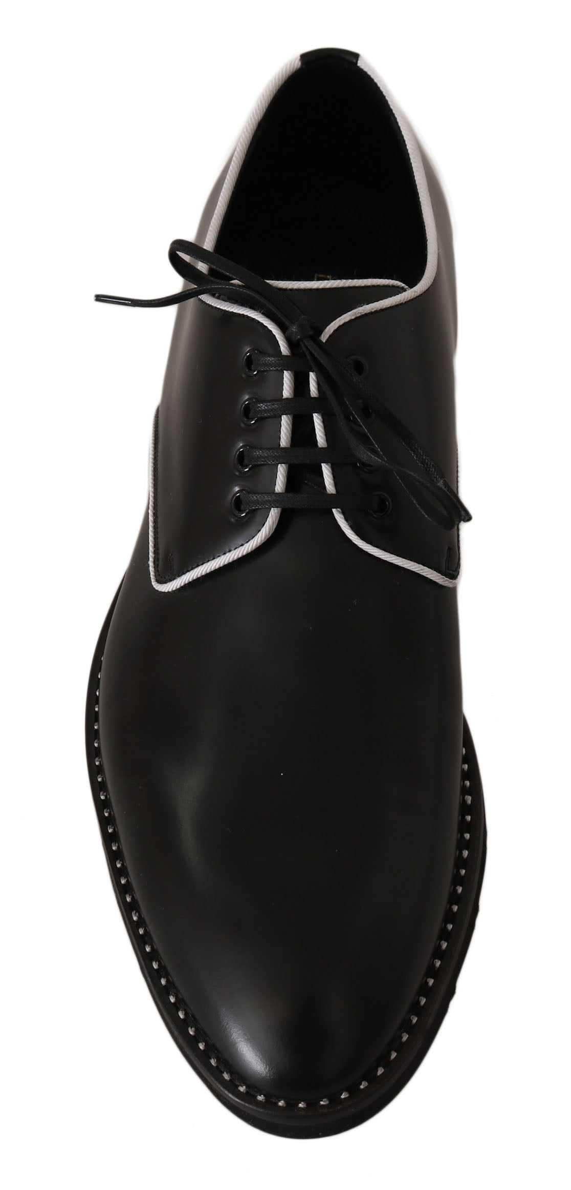 Dolce &amp; Gabbana Elegant Black Leather Derby Dress Shoes