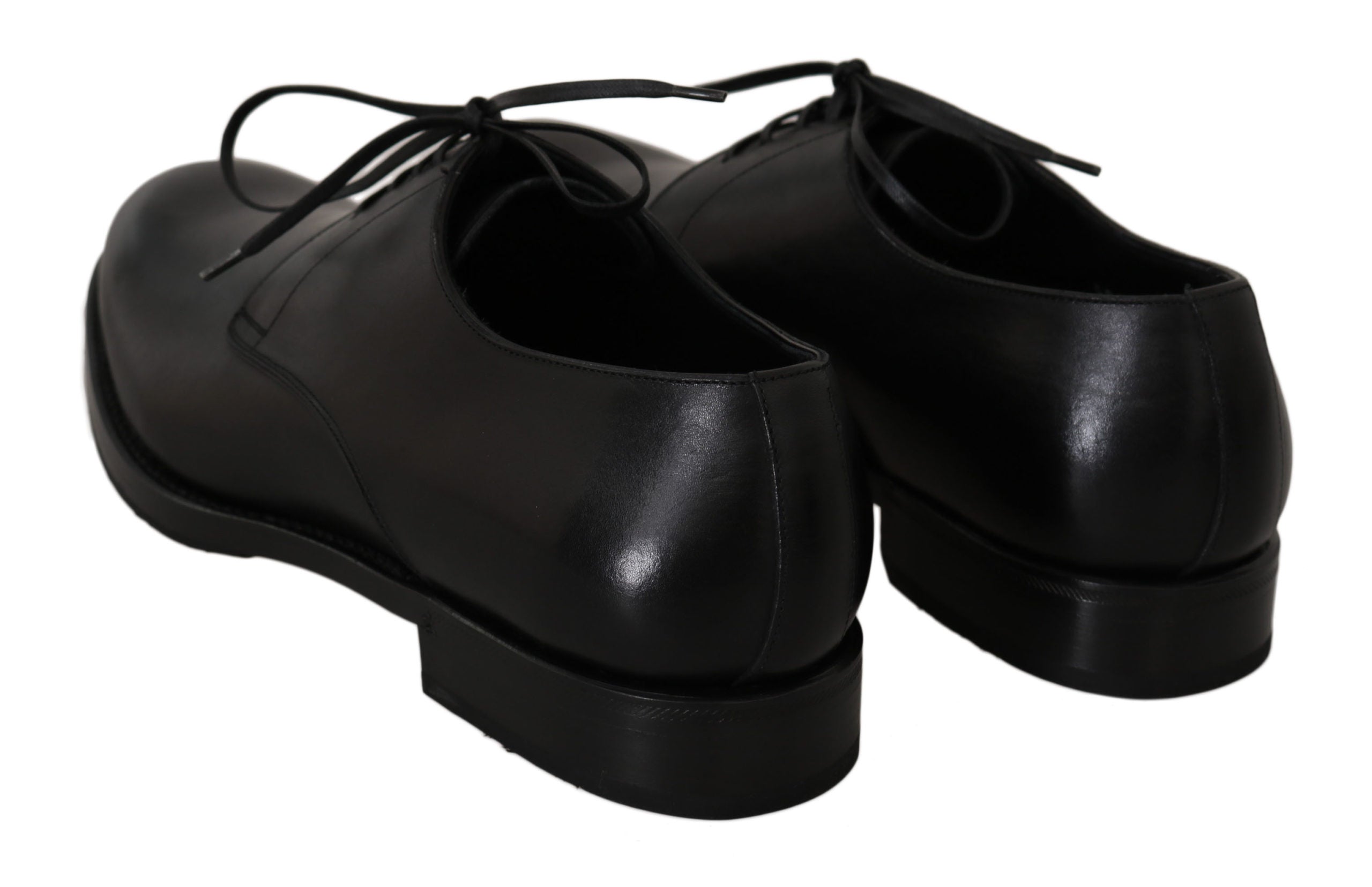 Dolce &amp; Gabbana Elegant Black Leather Derby Dress Shoes