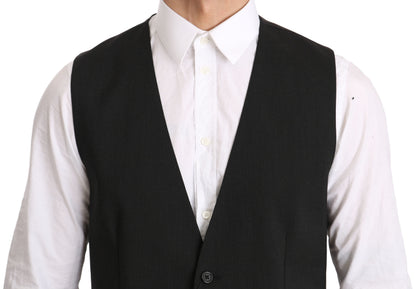 Dolce &amp; Gabbana Elegant Gray Formal Vest - Regular Fit