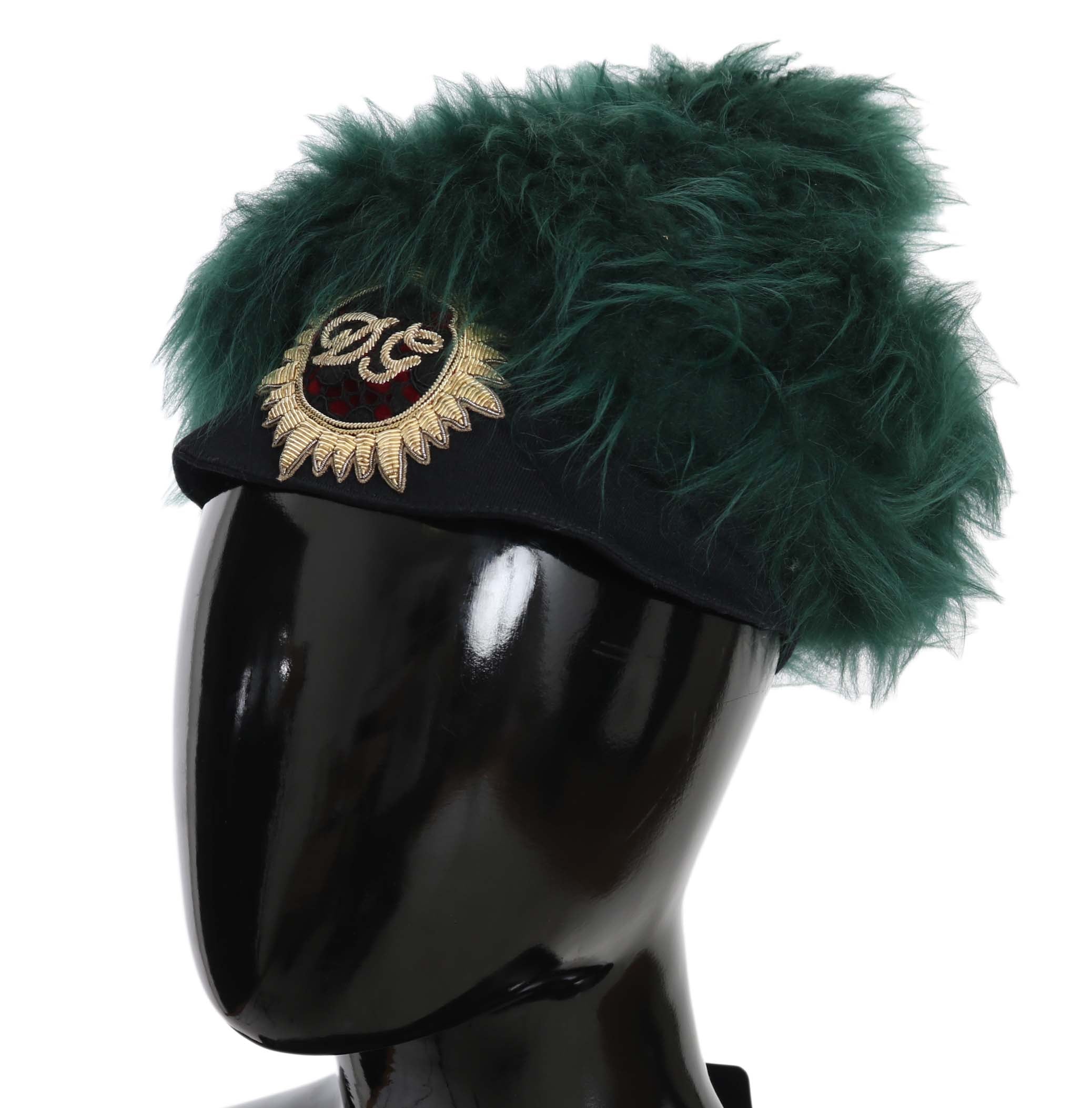 Dolce &amp; Gabbana Elegant Emerald Cashmere Cloche Cap