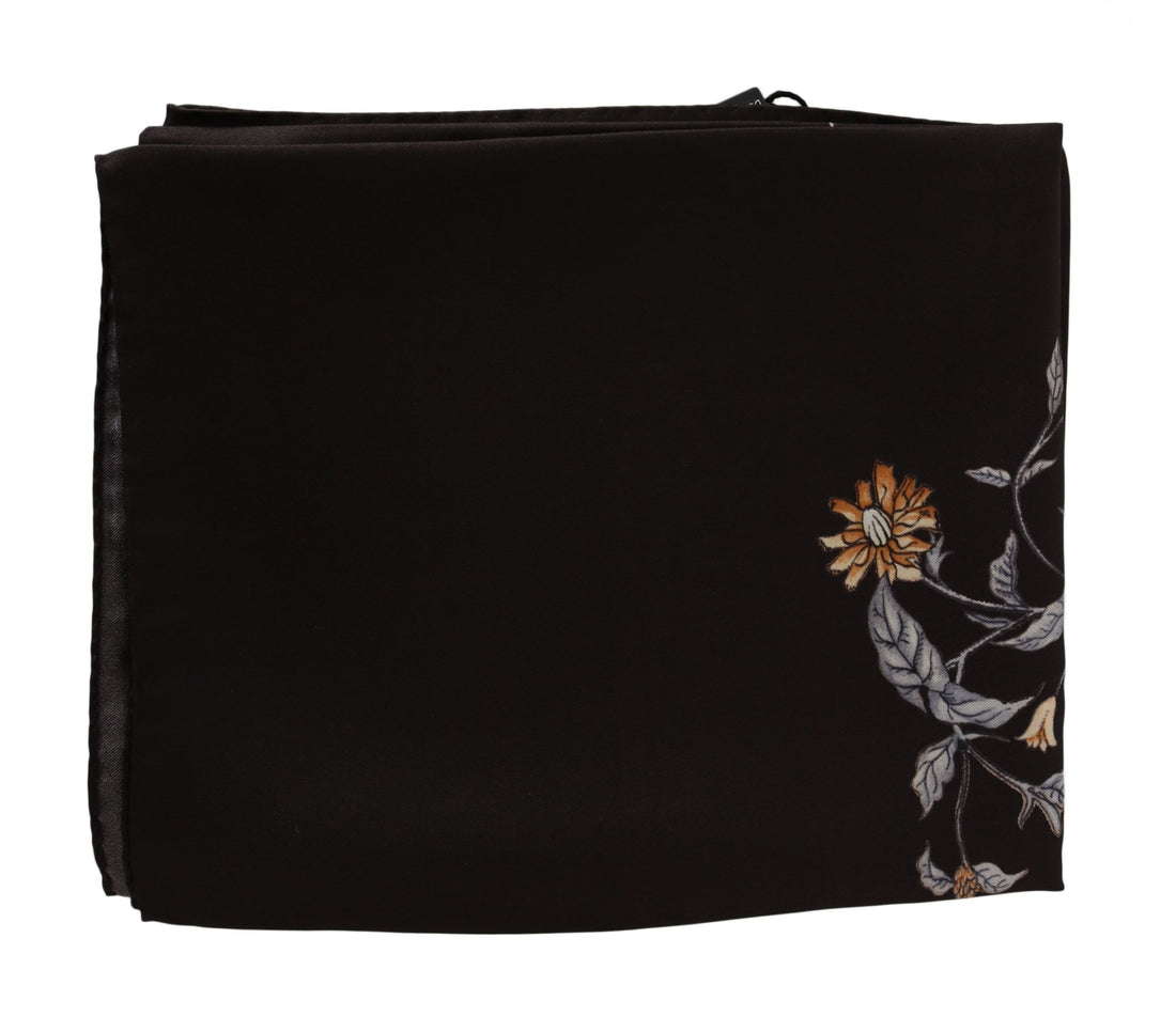 Dolce &amp; Gabbana Elegant Silk Scarf Wrap in Luxe Brown