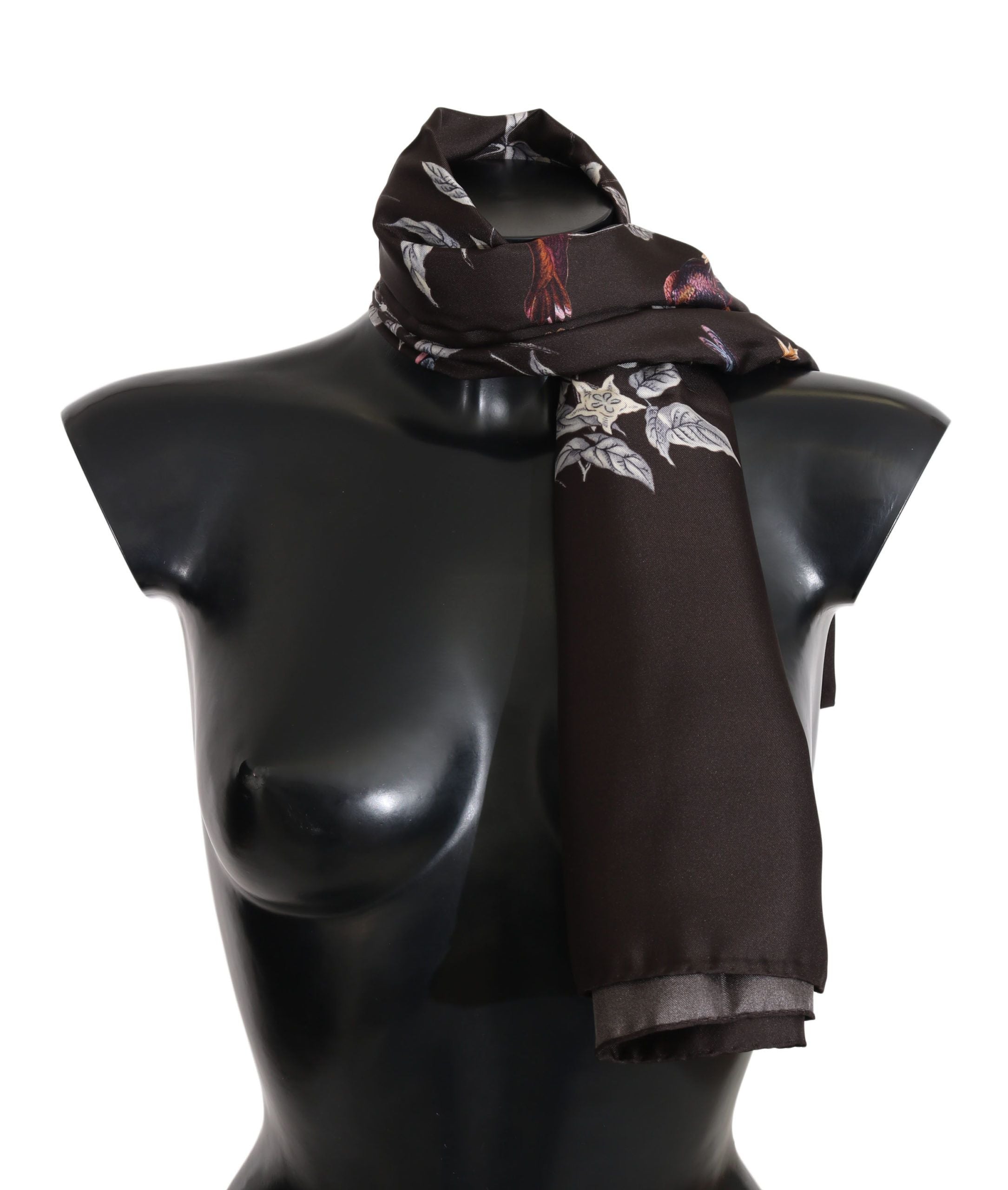 Dolce &amp; Gabbana Elegant Silk Scarf Wrap in Luxe Brown