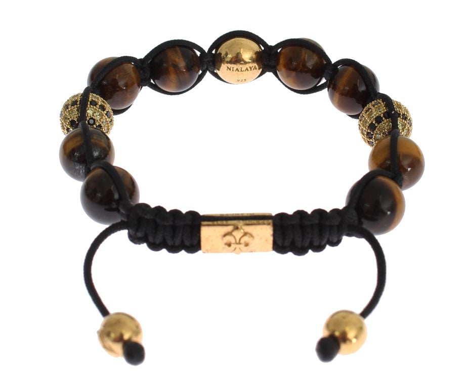 Nialaya Chic Multicolor CZ &amp; Tigers Eye Bracelet