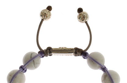 Nialaya Elegant Silver Purple CZ &amp; Howlite Bracelet